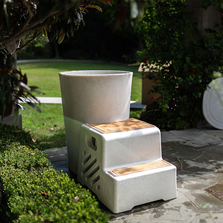 Vertical Tub Full Set Up in a garden