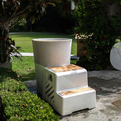 Vertical Tub Full Set Up in a garden